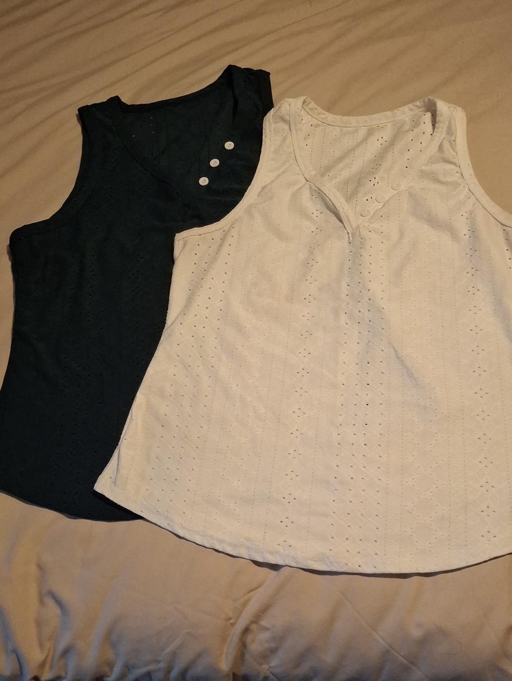 Lot Of 2 SHEIN Eyelet Stretch Tanks